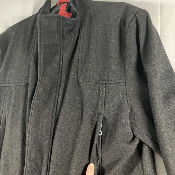 Alfani Jacket Mens Large Wool Blend Full Zip Button Front Coat Pockets - Picture 7 of 12